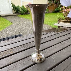 Nickel Plated Silver Wedding Trumpet Metal Vase
